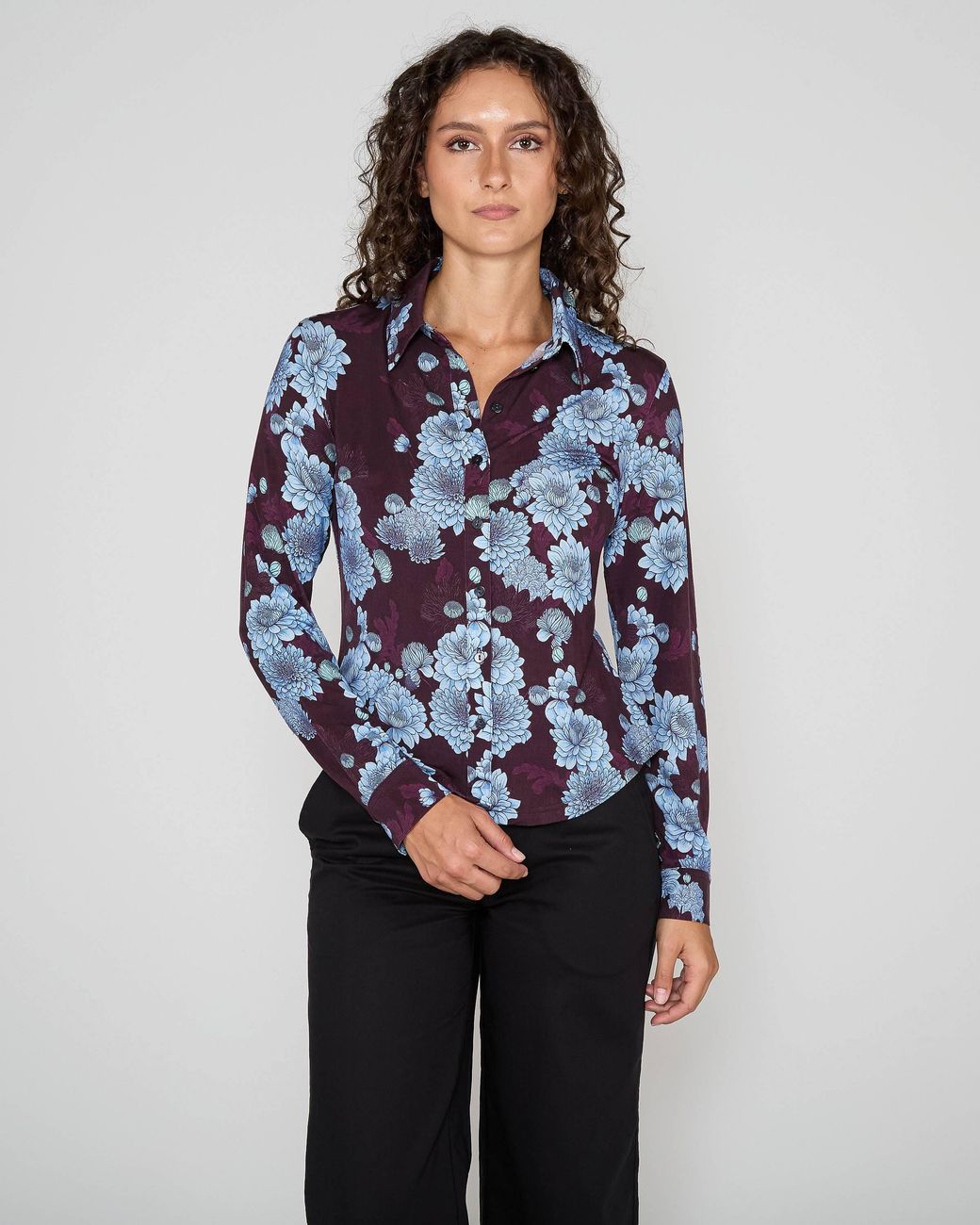 Lords of Harlech Blue Stephanie Serious Floral Shirt