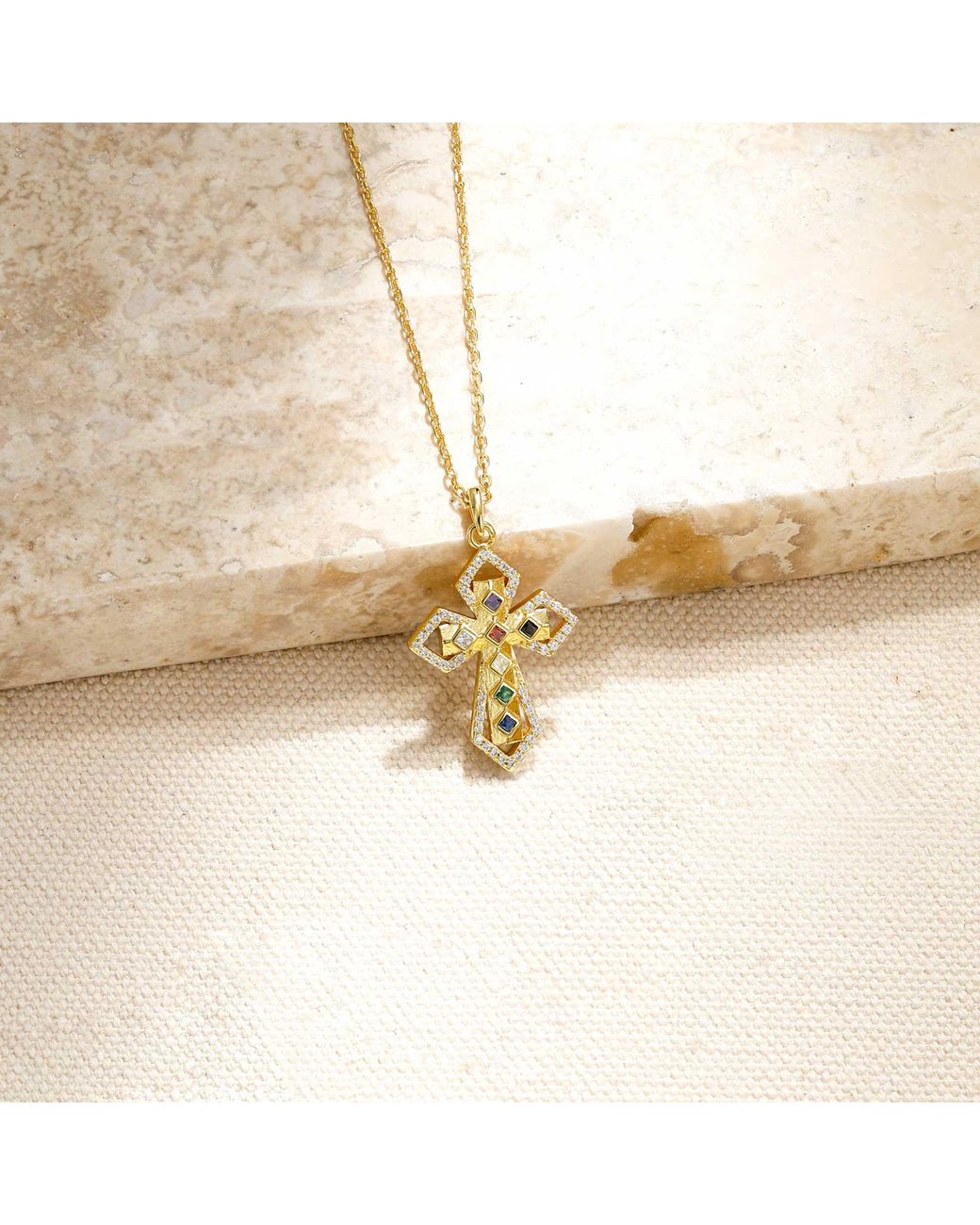 Vanimy Vanimy Divine Spectrum Cross Necklace in Metallic | Lyst UK