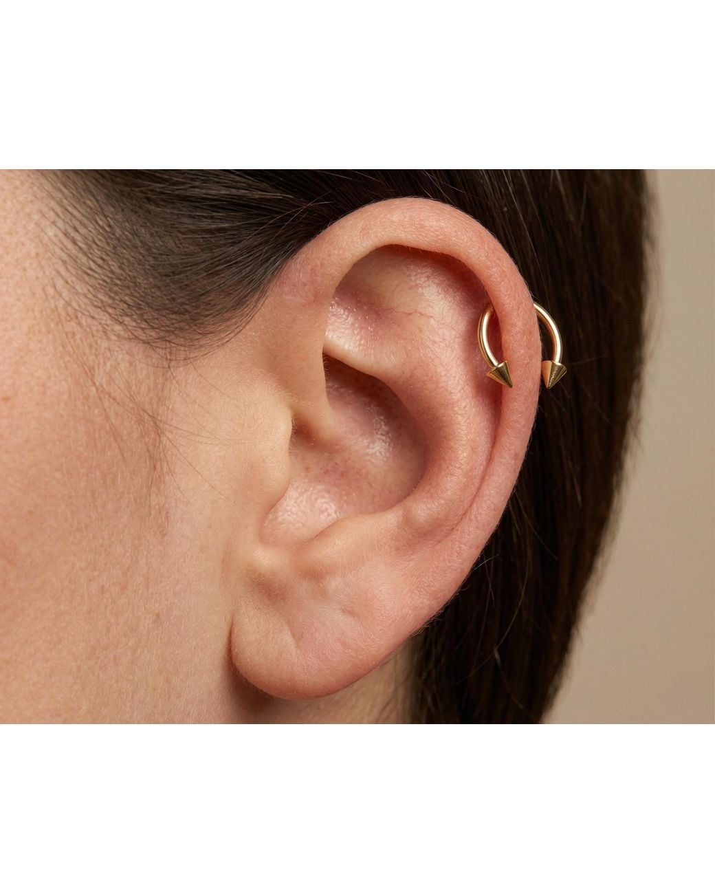 Zahav Jewelry Metallic 14K Solid 16G 8Mm Horseshoe Barbell