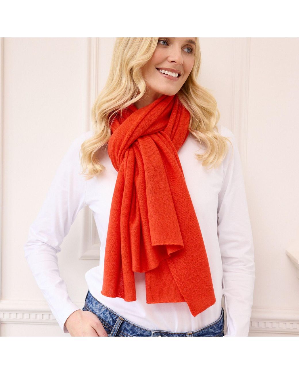 Cove Red Lola Autumn Cashmere Travel Wrap
