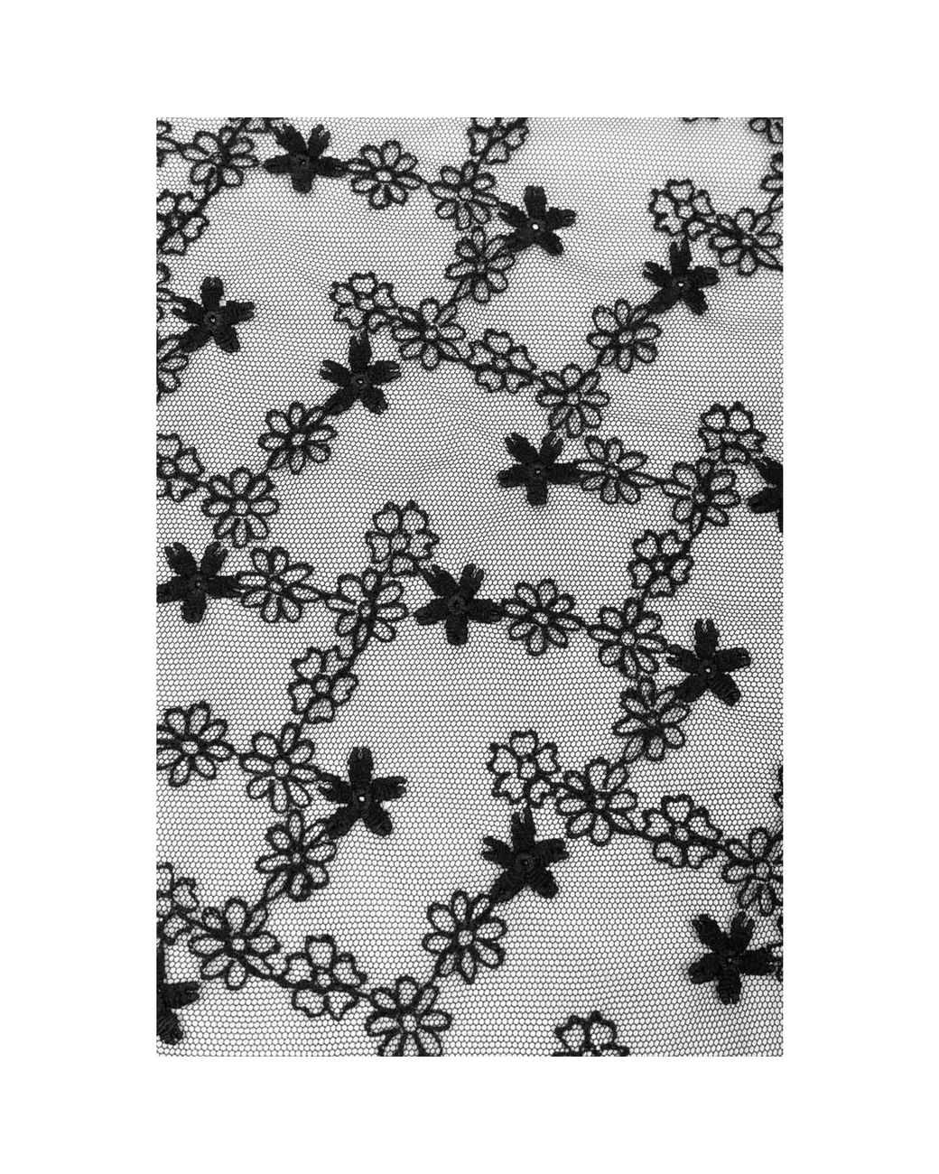 Saachi Black Embroidered Lace Bandana