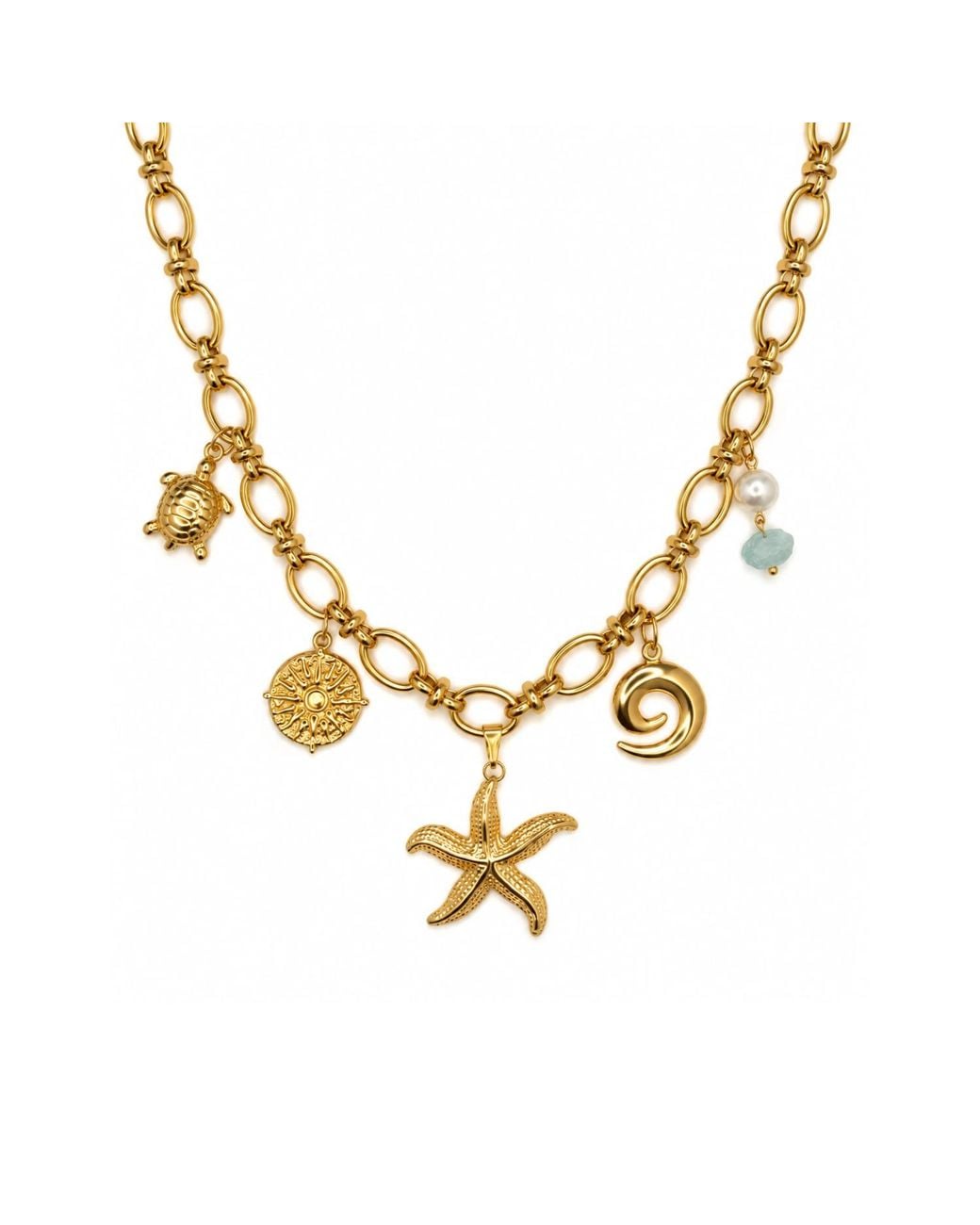Lalinde Metallic Golden Coast Charm Necklace