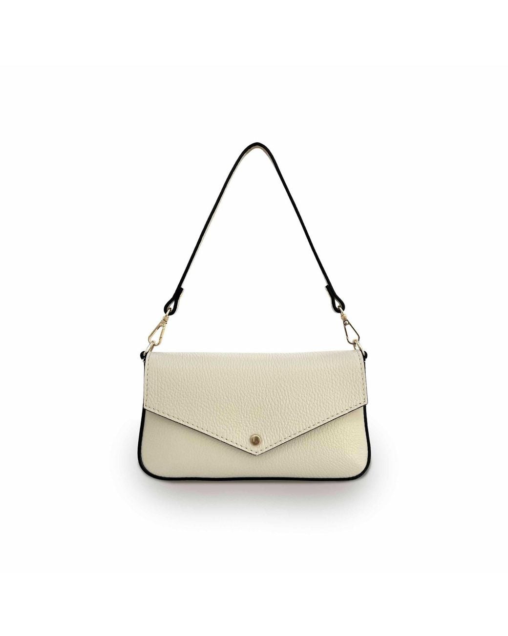 Apatchy London Metallic Neutrals The Munro Stone Leather Shoulder Bag