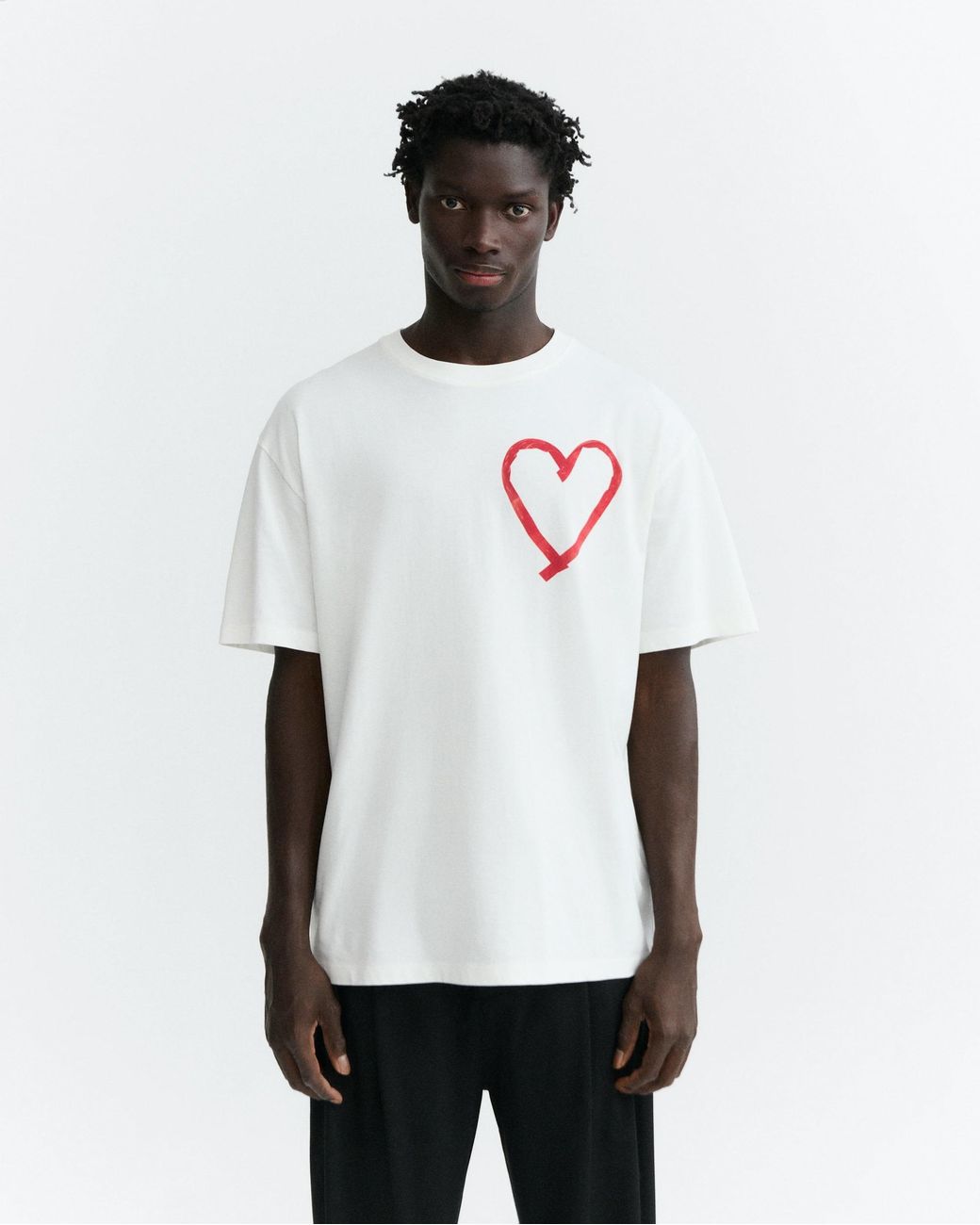 Thinking Mu White Heart Tape Aaron T-Shirt for men