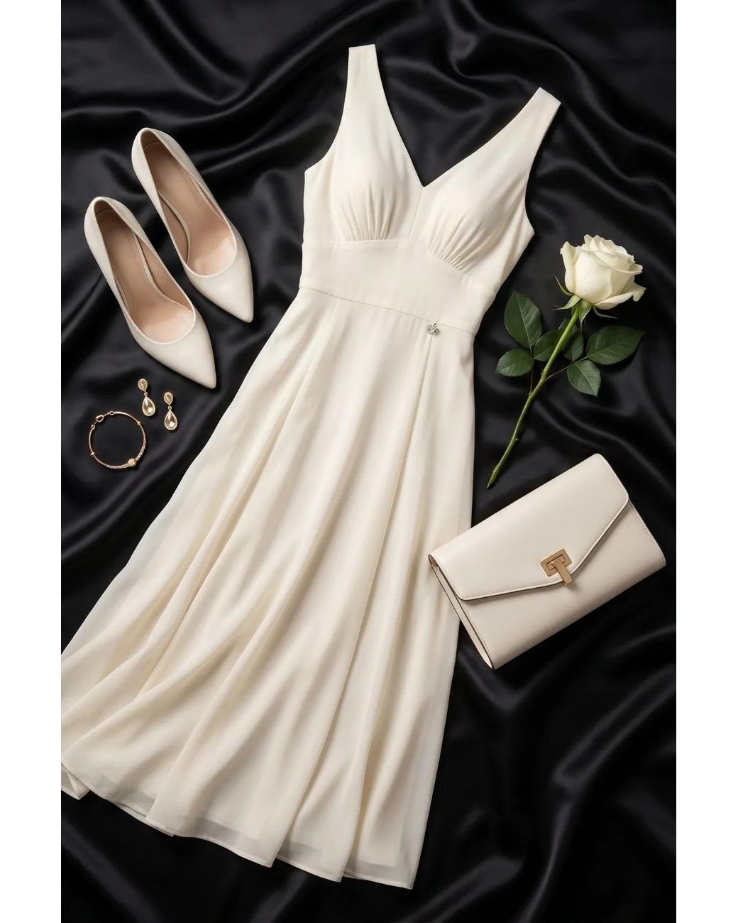 Luna Fashion House White Ivory Maxi Dress, Rebeka