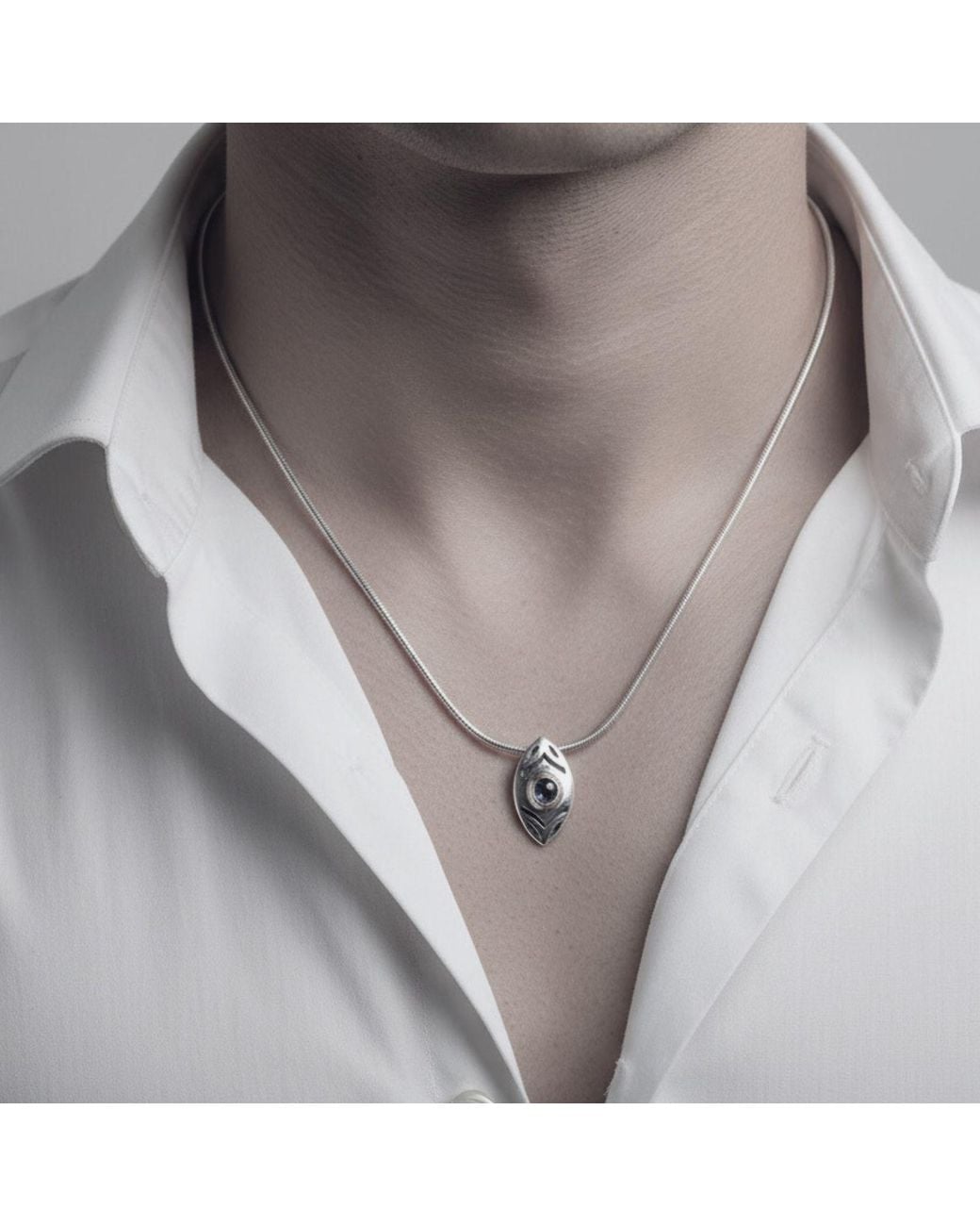 Tg-Jewellery by Tamara Gervasio Metallic Eclipse Eye Unique Necklace – Sterling & Sapphire for men