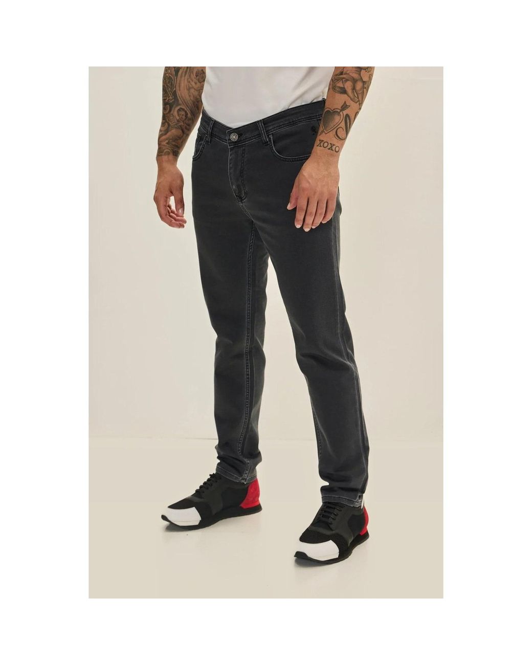 Ron Tomson Black Super Soft 5-Pocket Style Pants for men
