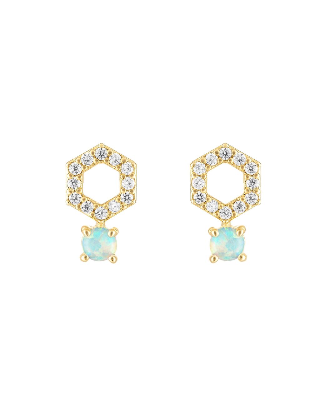 Olivia Le Metallic Madison Opal Stud Earrings