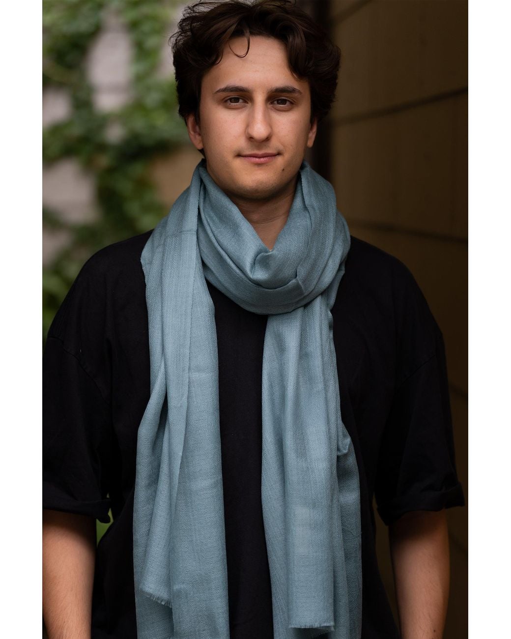 Stovaria Blue Frost Cashmere Scarf for men