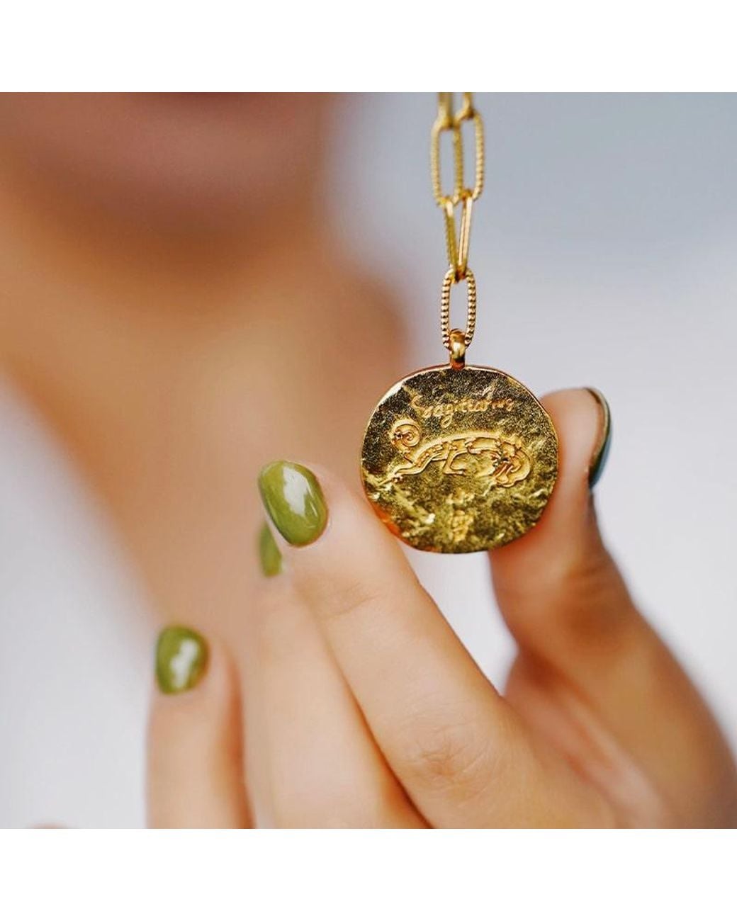 Aurozia Metallic Constellations Sagittarius Double-Sided Coin Necklace