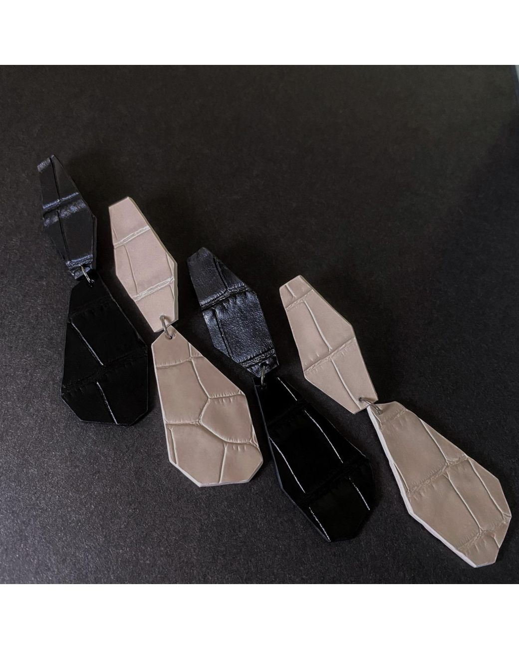 WAIWAI Black Geometric Goddess Earrings