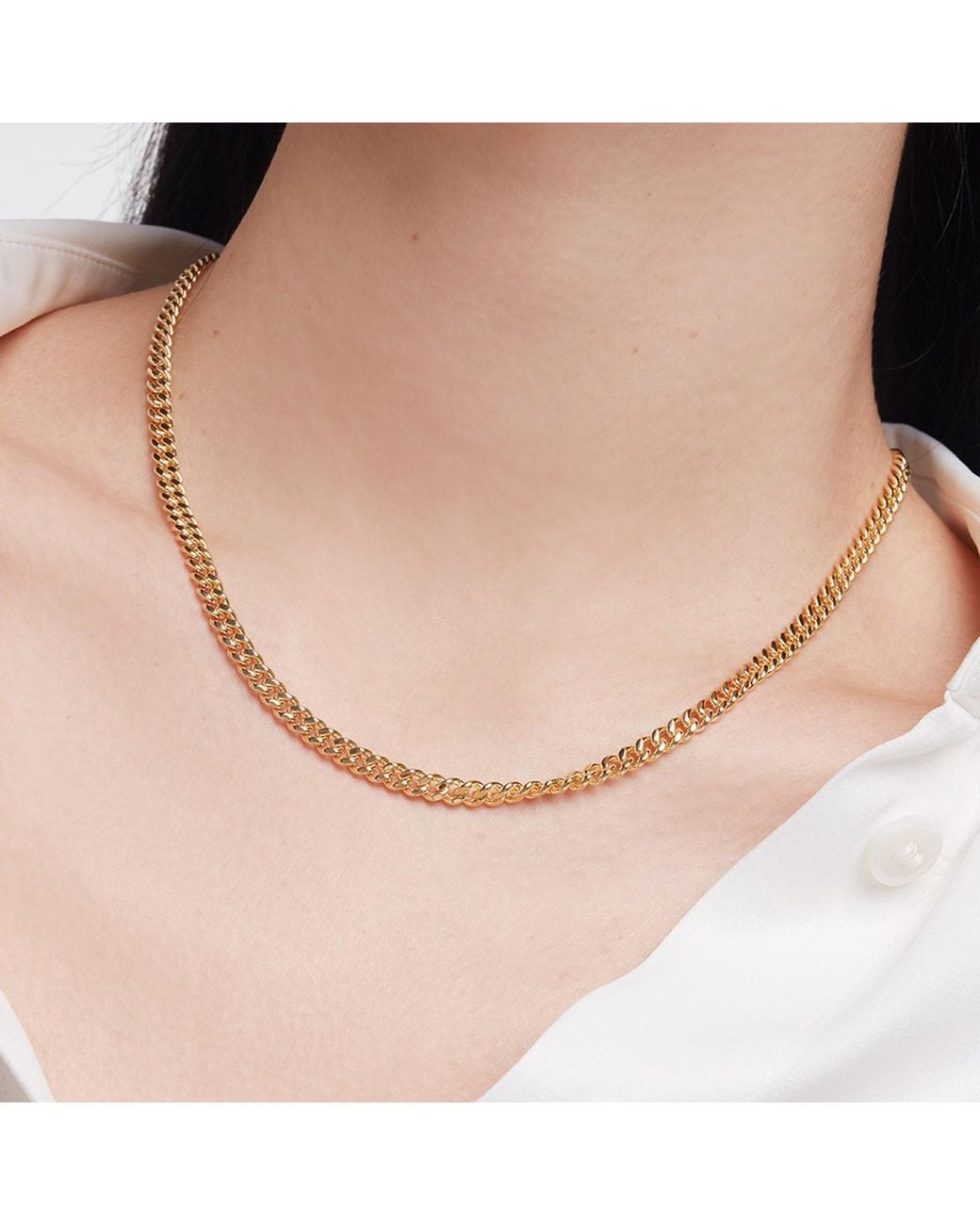 Onia Metallic Baby Cuban Link Necklace