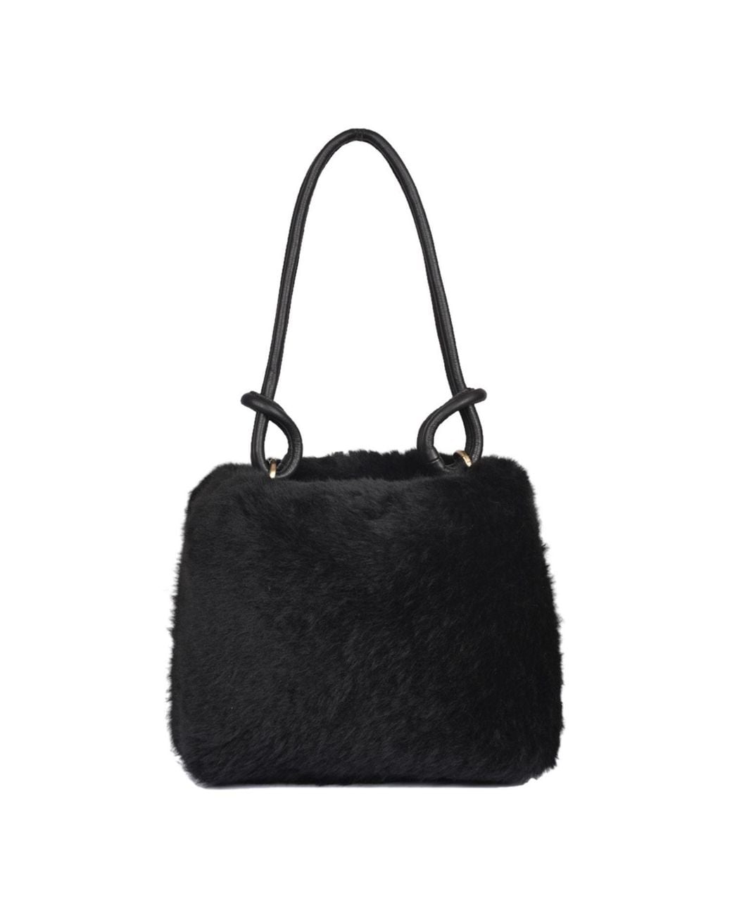 Owen Barry Black Sheepskin Shoulder Bag Hooper Bag Bag