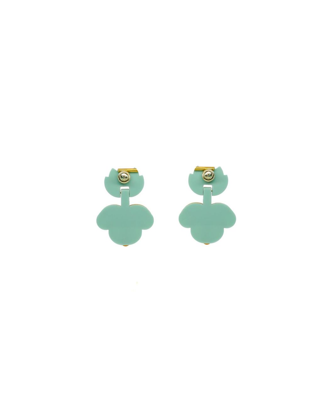 Gissa Bicalho Green Handmade Acrylic Earring Petunia Medium