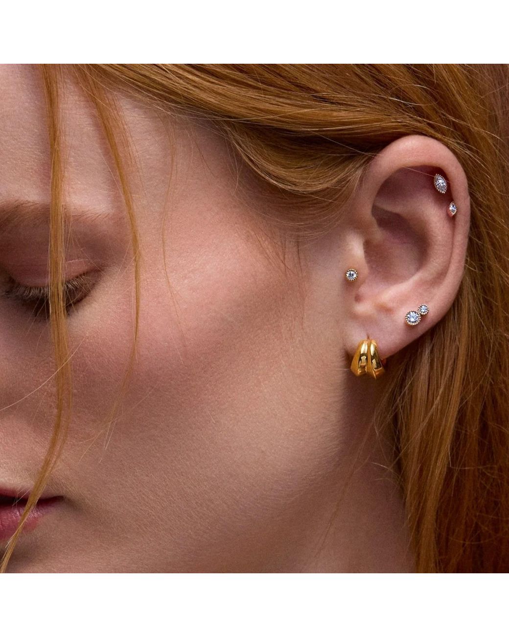 Dinny Hall Metallic Iceni Double Hoops