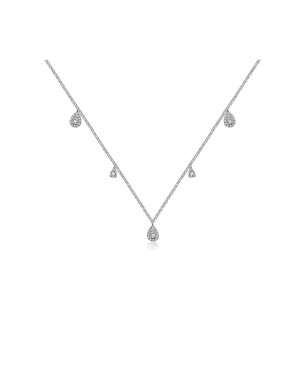 Genevieve Collection Metallic 18K Drop Shape Diamond Necklace Choker