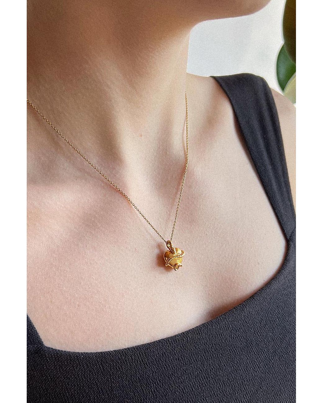 Astor & Orion Metallic Wise Heart Charm Necklace