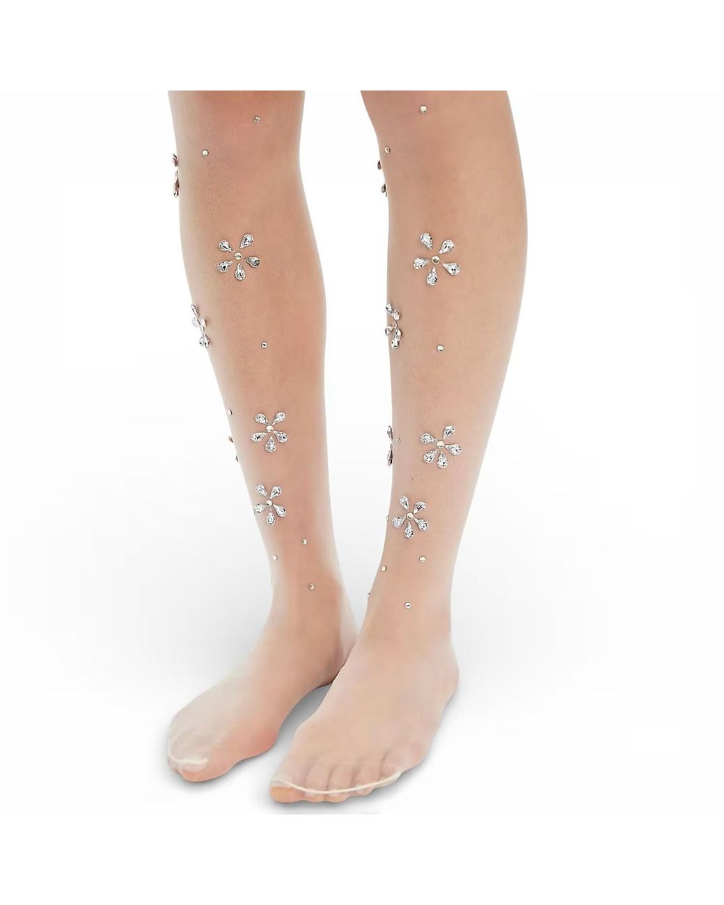 HIGH HEEL JUNGLE by KATHRYN EISMAN Natural Neutrals Glace Fleur Tights