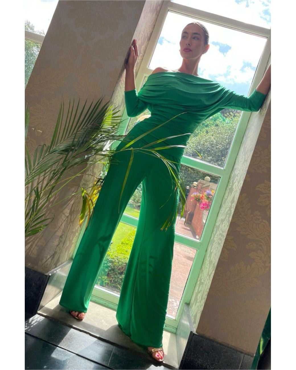 Atom Label Green Carbon Jumpsuit With Sleeve