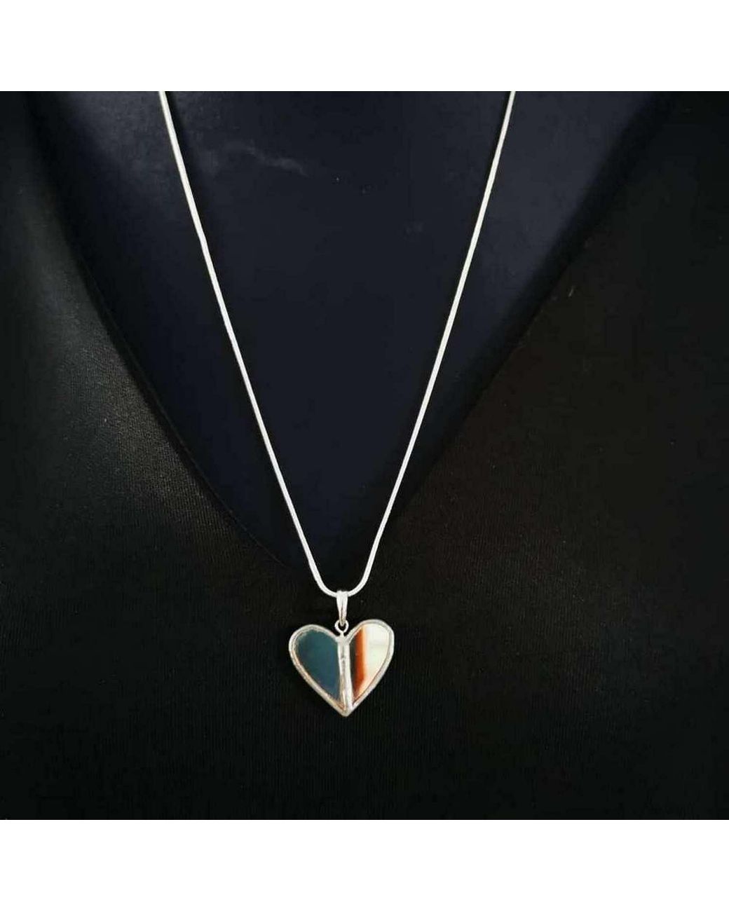 Laura Daili Metallic Neutrals Reflected Love Mirror Pendant