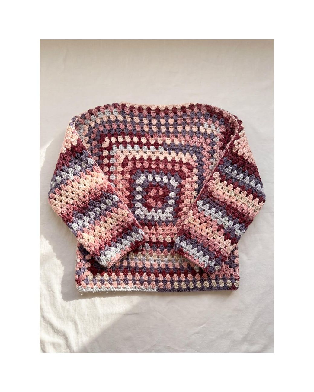 Ana Chic Red Granny Square Handmade Crochet Jumper