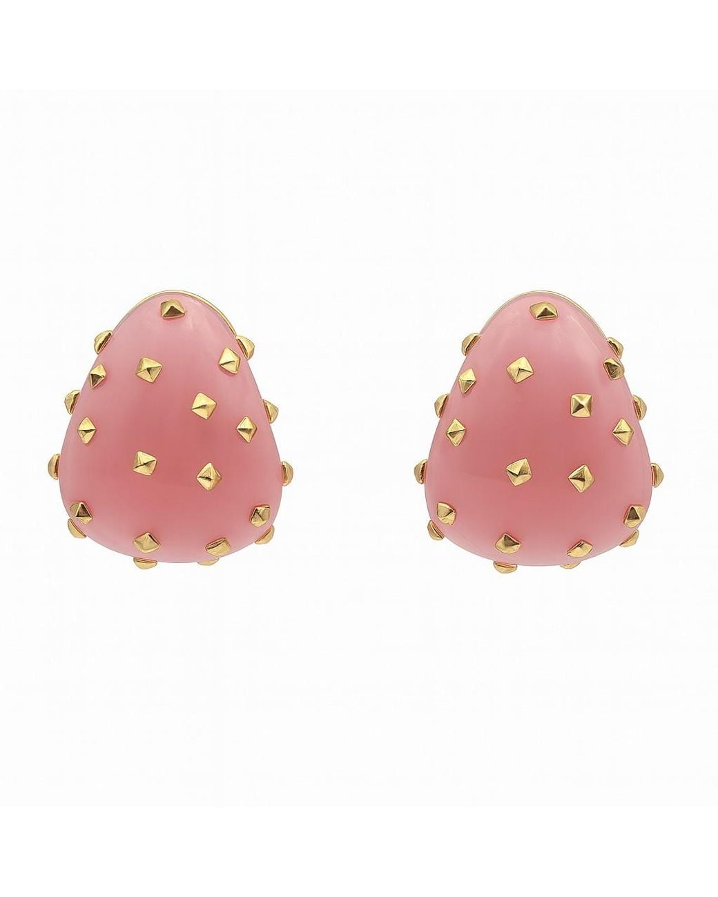 Michael Nash Jewelry Pink Maristella Studded Resin Pierced Hoop Earrings