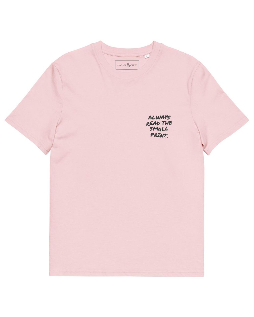 Anchor and Crew Pink Cotton Small Print Annotations Organic Cotton T-Shirt