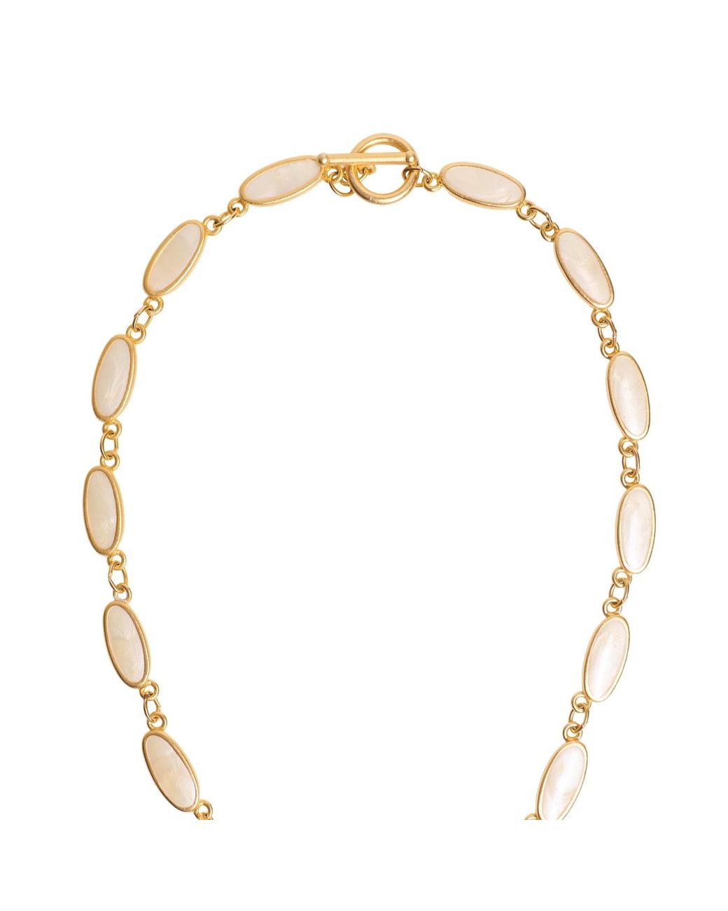 Caramel Vintage Jewellery Metallic Oval Shell Link Necklace