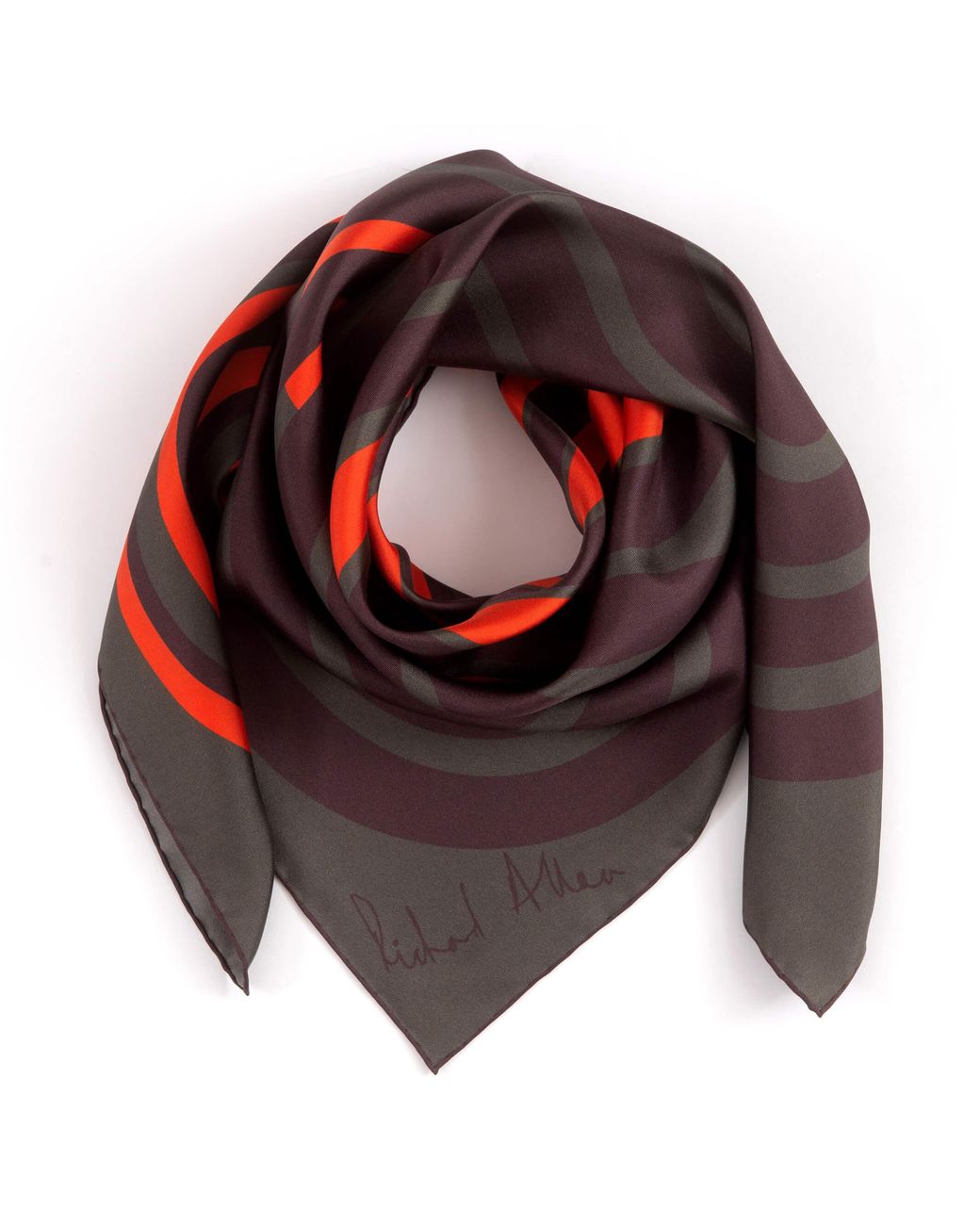 Richard Allan London Red Circuit Silk Scarf