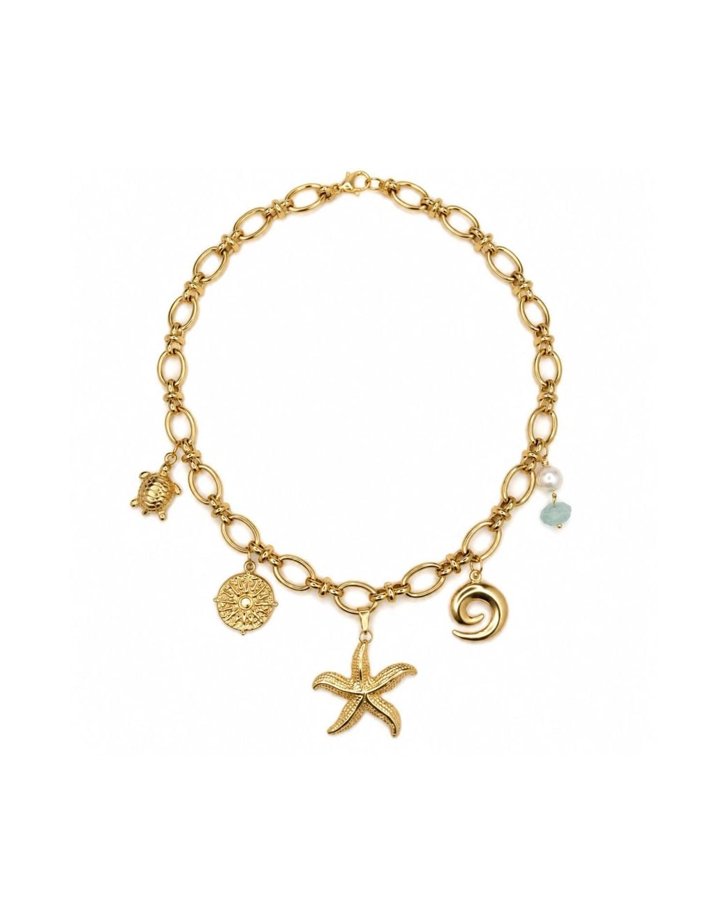Lalinde Metallic Golden Coast Charm Necklace