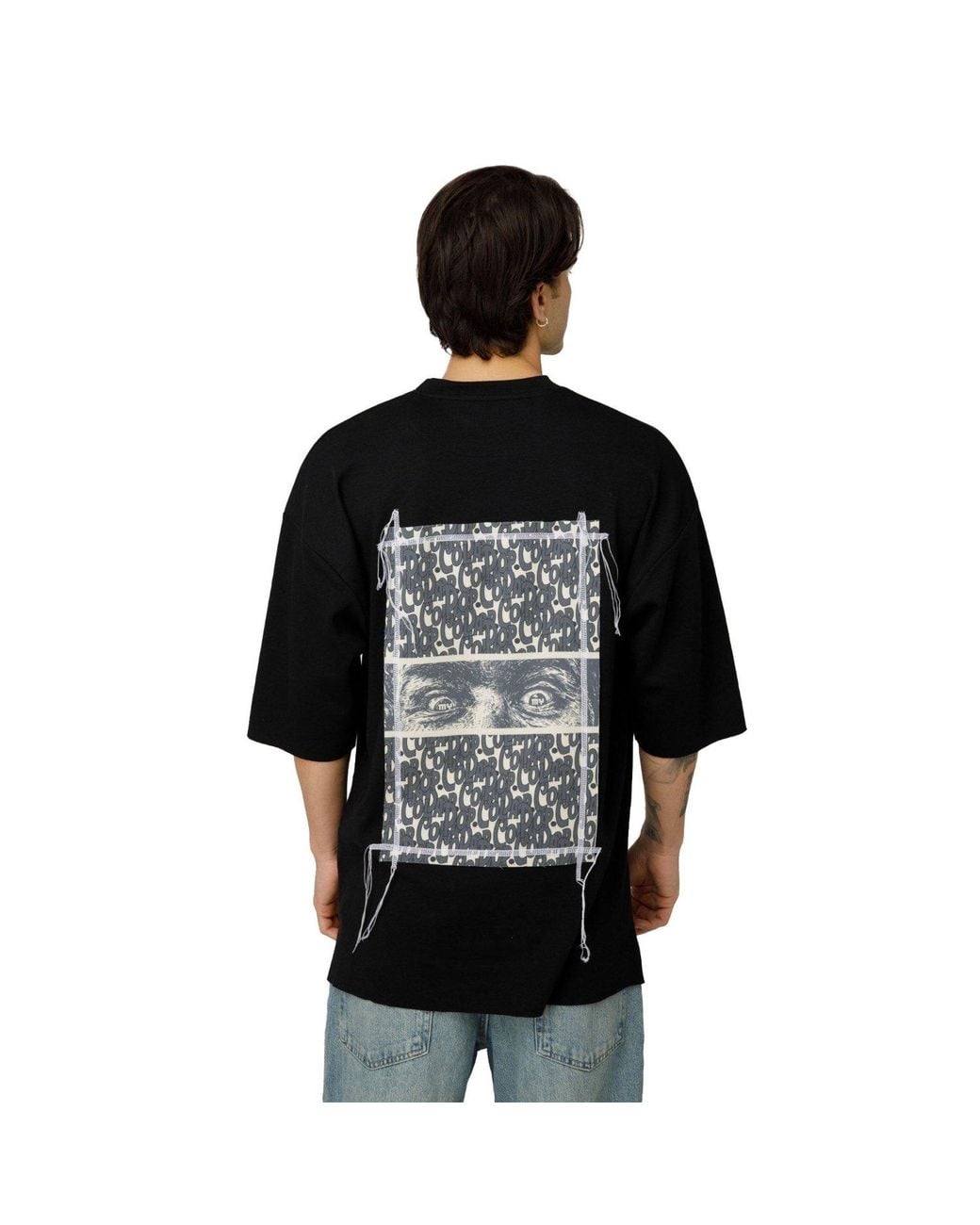 mysimplicated Oversized T-Shirt With Pop Cola Eyes Design in Black for ...