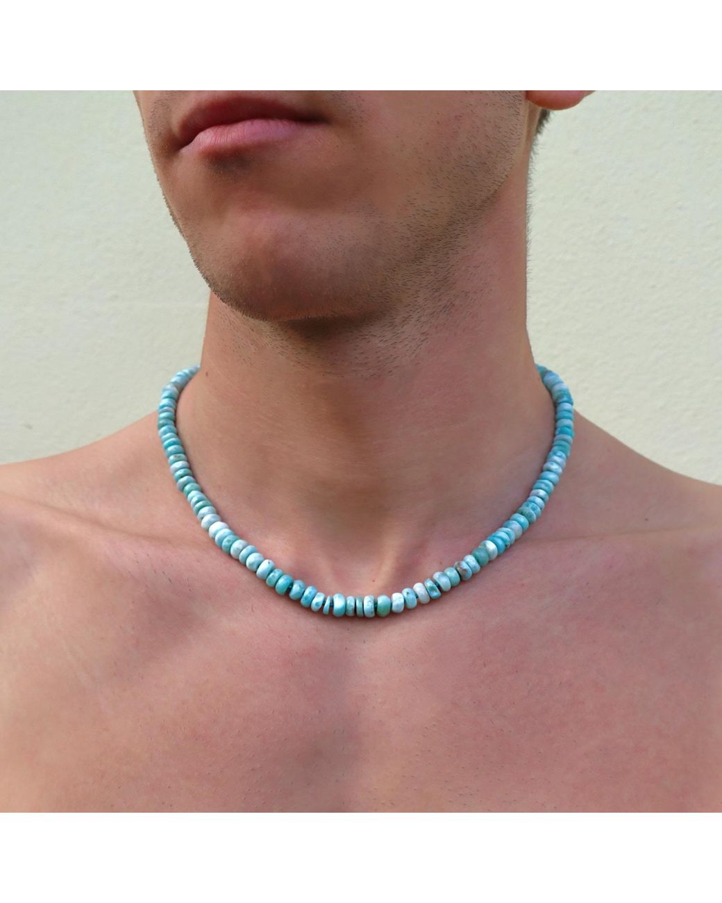 Mineralgems•Studio Blue Ocean- Larimar Necklace For Him