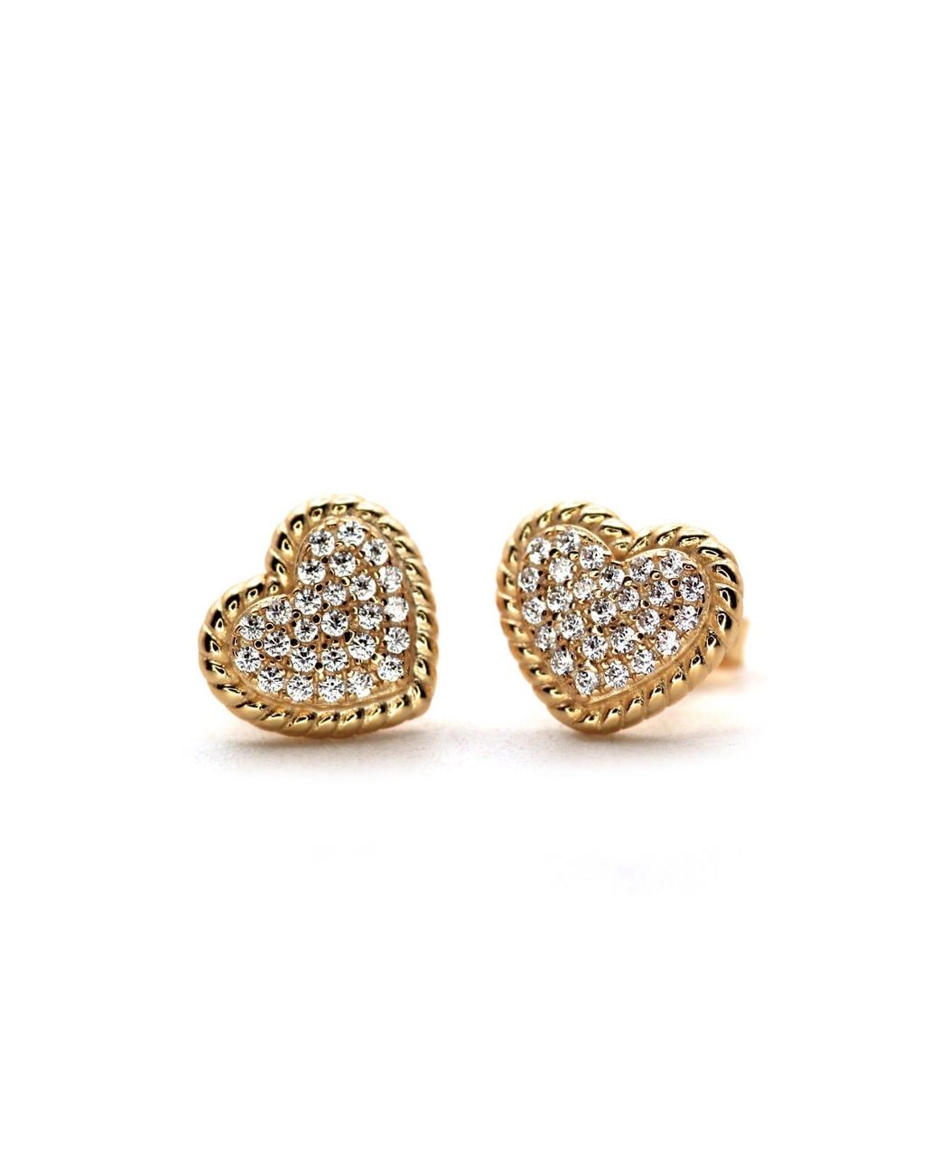 VicStoneNYC Fine Jewelry Metallic Luxury Heart Stud Earrings – Luxury, Sparkle, And Love