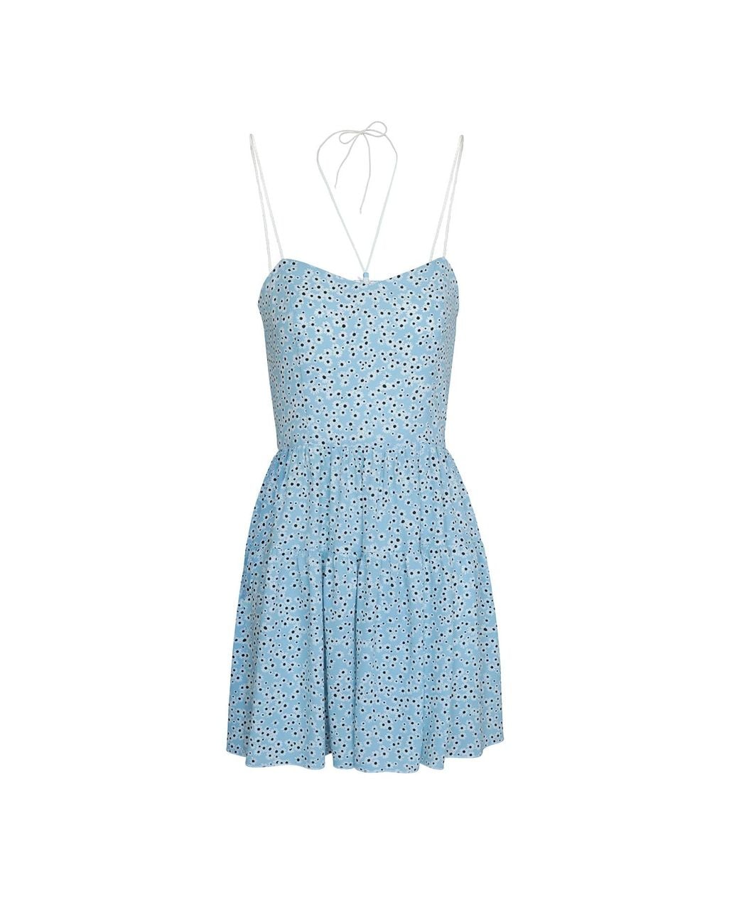 2KStyle Blue Grace Floral Print Spaghetti Straps Mini Dress