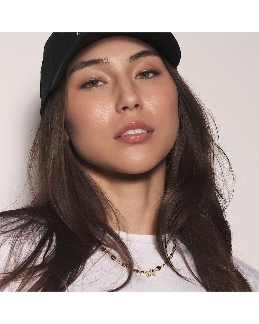 Cloud Haven Metallic Crystal Logo Necklace