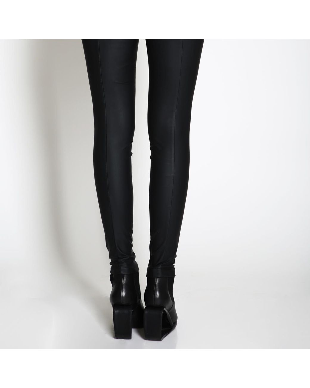 Silvia Serban Black Tights With Frontal Quilted Strap