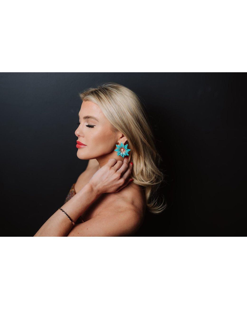 The Pink Reef White Hand Painted Azalea Earrings