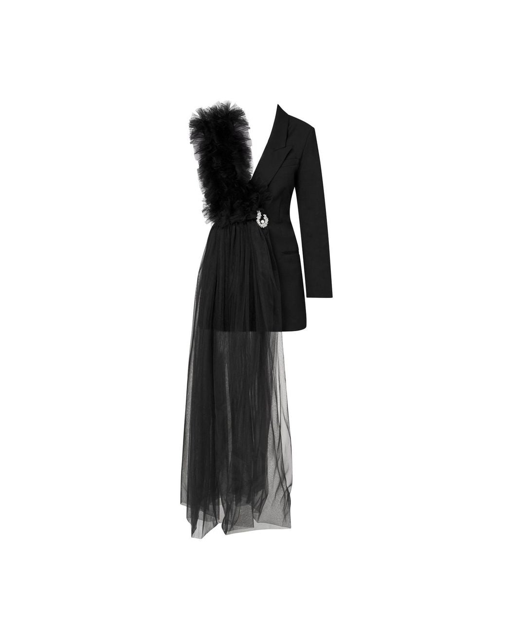 LIA ARAM Black Blazer With A Deconstructed Twist