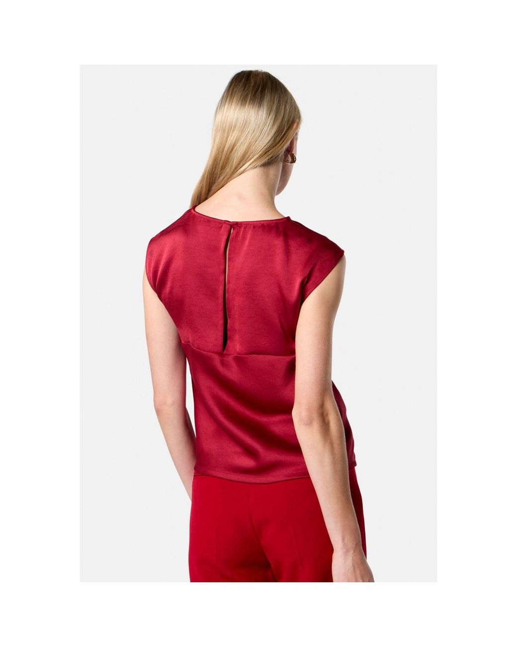 Helen Mcalinden Red Nicki Ruby Satin Top