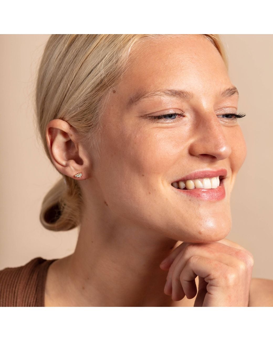 Claire Hill Designs Metallic Galaxy Sparkly Stud Earrings