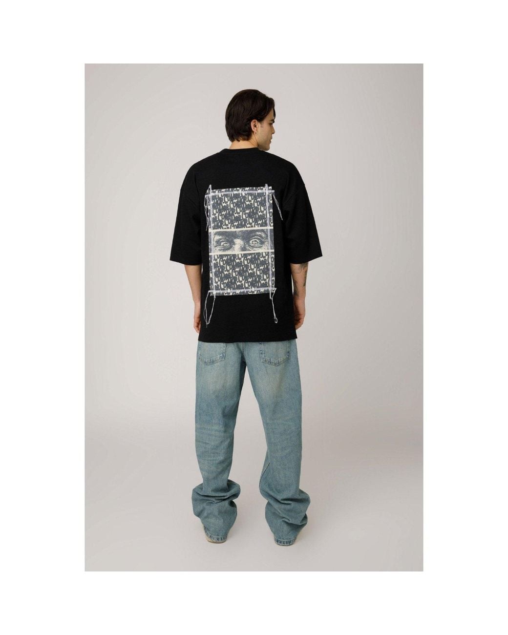 mysimplicated Oversized T-Shirt With Pop Cola Eyes Design in Black for ...