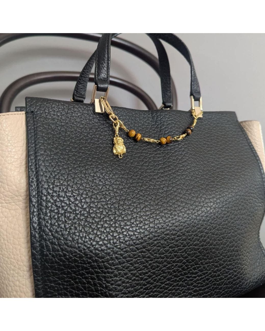 Frenvyrn Metallic Puppy Convertible Tiger's Eye Bracelet Bag Charm Medium for men