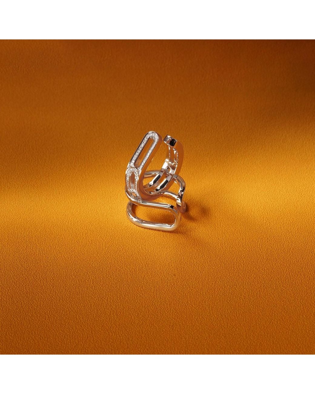 Meulien Metallic Budding Flower Ring Set