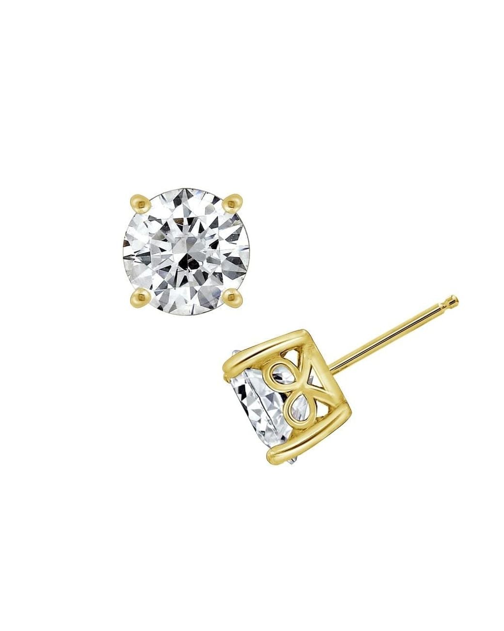 Diamonbliss Metallic 8.5Mm Round Cut Solitaire Stud Earrings