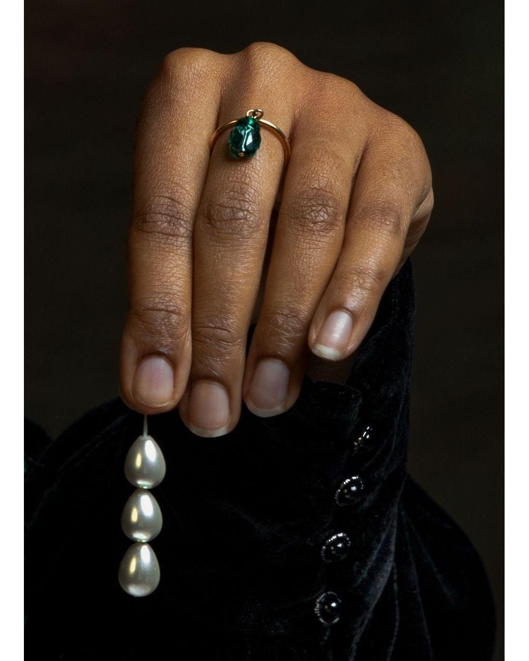 SALOME Emerald Scarab Ring in Blue | Lyst UK