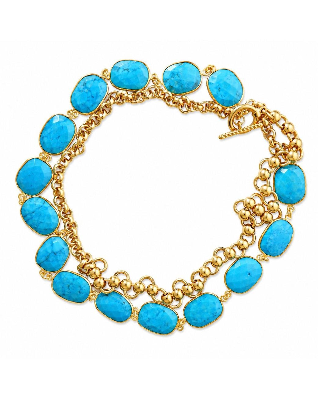 Persia Dona Jewelry Blue X Toggle Chain Necklace