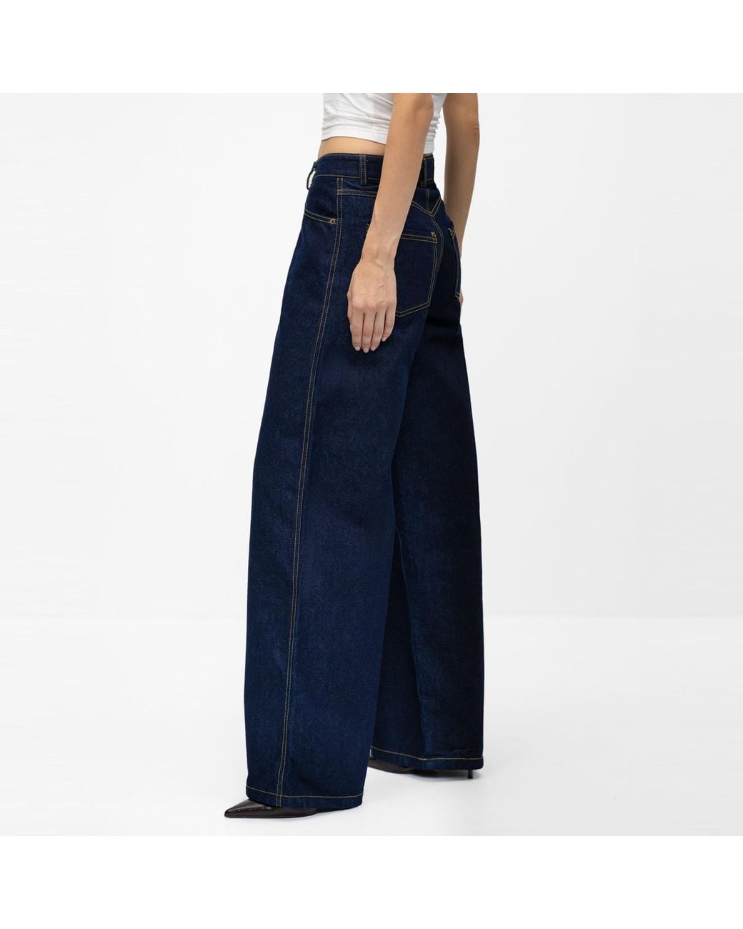 Mandragora Blue Wide Leg Jeans Arney Dark