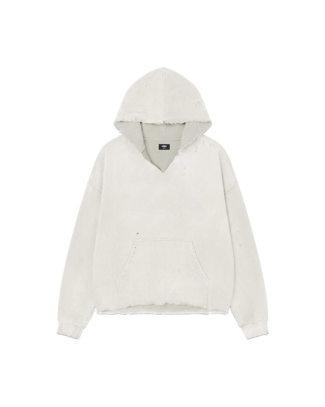 Other Uk White Distressed Hoodie