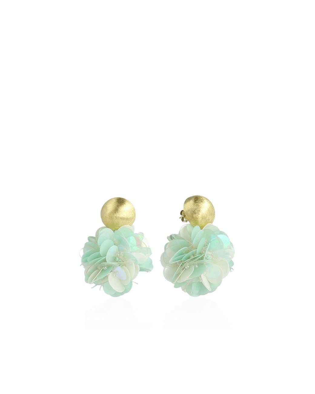 LOTT.gioielli Green Sequin Globe Earrings L