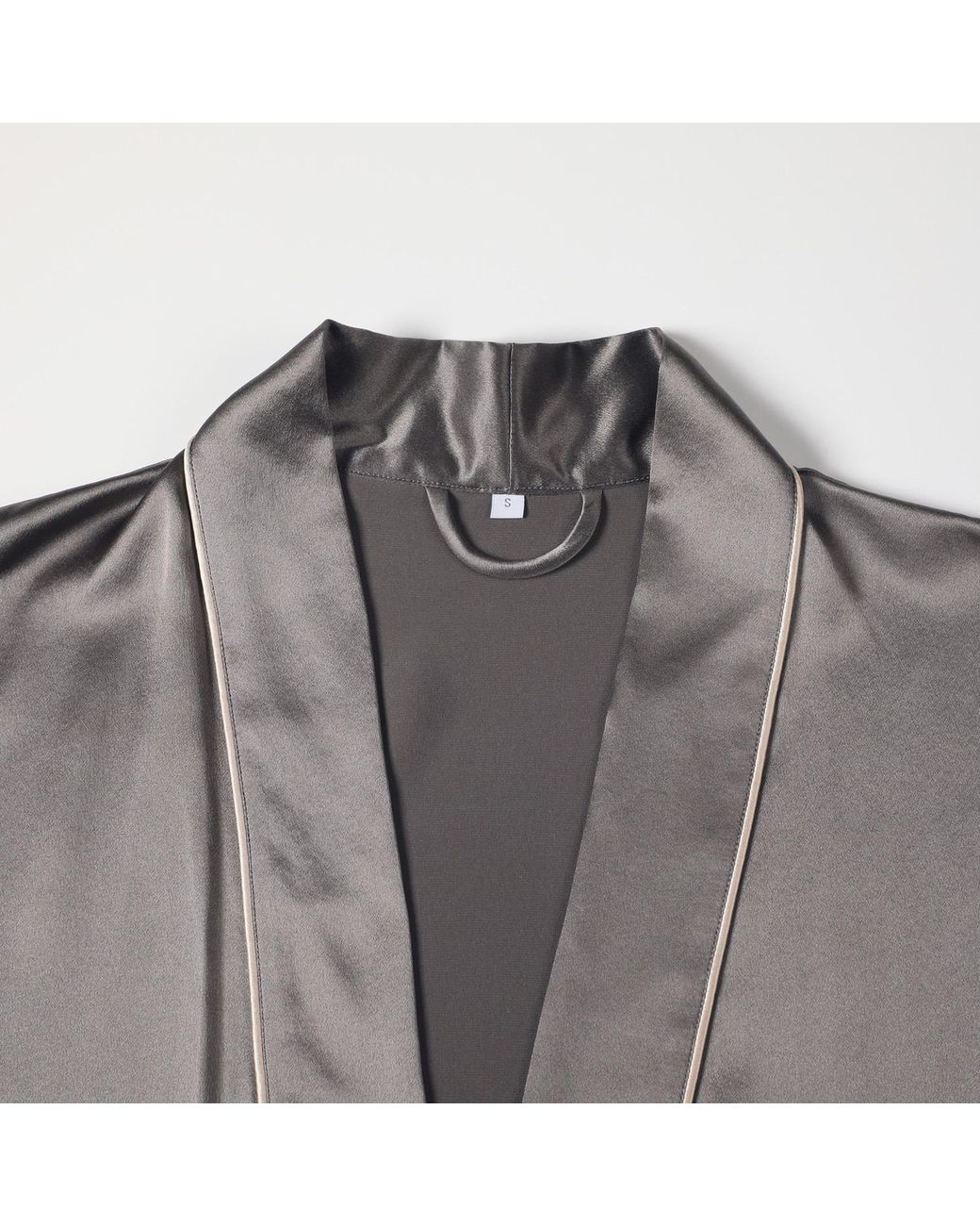 Soft Strokes Silk Gray Pure Silk Kimono Robe And Slip Dress Gift Set